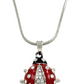 Ladybug Diamond Necklace Pendant Red Lady Bug Spike Jewelry Lucky Chain Birthday Gift 925 Sterling Silver 20in.