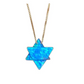Blue Opal Merkaba Star Tetrahedron Necklace Pendulum Healing Reiki Pendant Chain Sacred Geometry Kabbalah Jewelry Gold 925 Sterling Silver 18in.