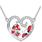 Ladybug Mushroom Heart Necklace Diamond Love Pendant Mushroom Lady Bug Jewelry Lucky Chain Birthday Gift 925 Sterling Silver 20in.