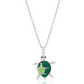 Green Turtle Family Diamond Necklace Pendant Baby Sea Turtle Jewelry Lucky Chain Birthday Gift 925 Sterling Silver 20in.