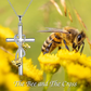 Yellow Bumble Bee Cross Pendant Simulated Diamond Holy Cross Necklace Bumblebee Jewelry Insect Lucky Bug Chain Birthday Gift 925 Sterling Silver 20in.