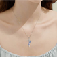 Blue Butterfly Cross Pendant Simulated Diamond Holy Cross Necklace Butterfly Jewelry Chain Birthday Gift 925 Sterling Silver 20in.