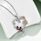 Ladybug Flower Diamond Necklace Pendant Love Heart Ladybug Jewelry Lucky Chain Birthday Gift 925 Sterling Silver 20in.