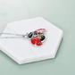Ladybug Photo Locket Necklace Diamond Pendant  Laby Bug Picture Locket Family Jewelry Lucky Chain Birthday Gift 925 Sterling Silver 20in.