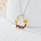 Ladybug Family Necklace Diamond Pendant  Laby Bug Daisy Flower Jewelry Lucky Chain Birthday Gift 925 Sterling Silver 20in.