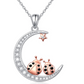 Ladybug Moon Star Necklace Ladybug Jewelry Lucky Chain Birthday Gift 925 Sterling Silver 20in.