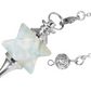 Crystal Merkaba Star Tetrahedron Necklace Pendulum Healing Reiki Wand Pendant Wond Chain Sacred Geometry Kabbalah Jewelry