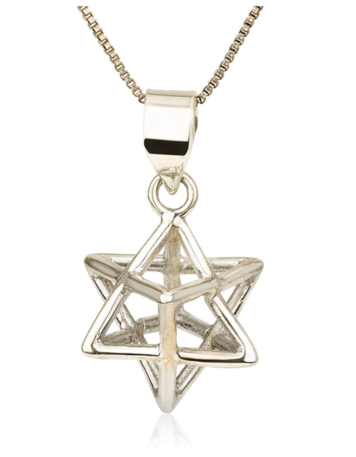 3D Merkaba Pendant Star Tetrahedron Necklace Pendulum Healing Reiki Pendant For Chain Sacred Geometry Kabbalah Jewelry 925 Sterling Silver