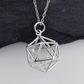 3D Icosahedron Geometric Cage Pendant Merkaba Necklace Love Pendulum Healing Reiki Pendant Chain Sacred Geometry Kabbalah Jewelry 925 Sterling Silver 20in.