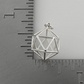 3D Icosahedron Geometric Cage Pendant Merkaba Necklace Love Pendulum Healing Reiki Pendant Chain Sacred Geometry Kabbalah Jewelry 925 Sterling Silver 20in.