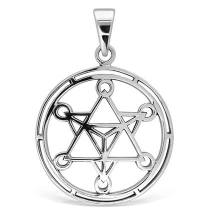 Star Tetrahedron Pendant Metatron Geometric Merkaba Pendulum Healing Reiki Pendant For Chain Necklace Sacred Geometry Kabbalah Jewelry 925 Sterling Silver