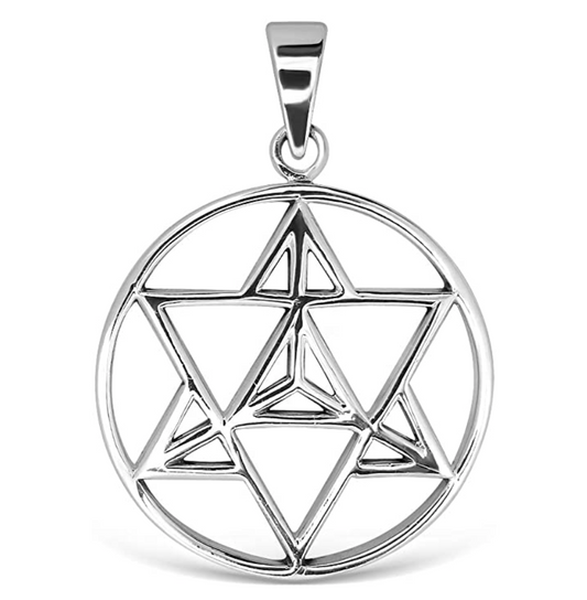 Star Tetrahedron Pendant Metatron Geometric Merkaba Pendulum Healing Reiki Pendant For Chain Necklace Sacred Geometry Kabbalah Jewelry 925 Sterling Silver