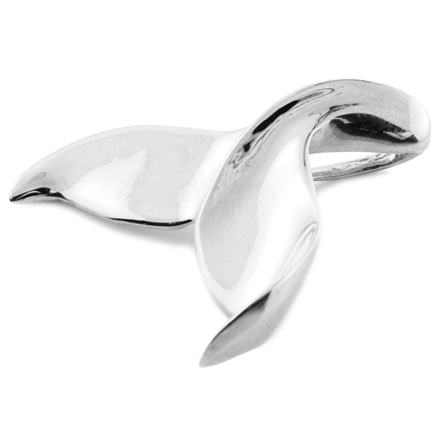 925 Sterling Silver Whale Tail Pendant For Necklace Chain Whale Fin Beach Ocean Tropical Jewelry Hawaiian Gift