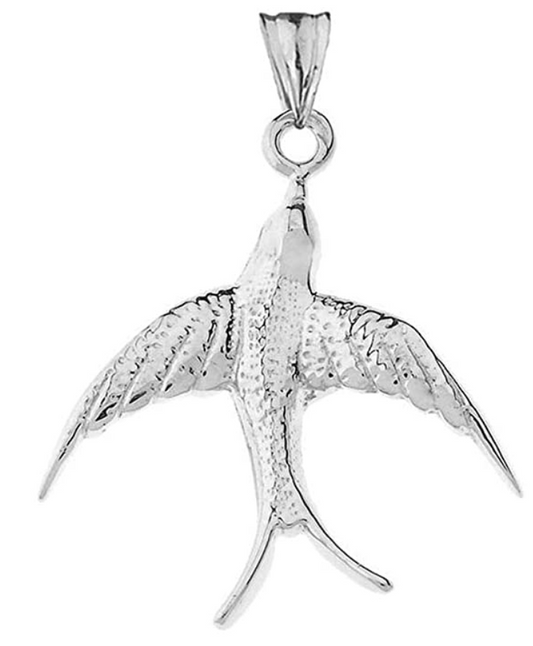 Swallow-Tailed Kite Bird Pendant For Necklace Chain Seagal Beach Ocean Tropical Jewelry Hawaiian Gift 925 Sterling Silver