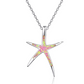 Cute Starfish Necklace Pendant Chain Star Fish Ocean Tropical Opal Jewelry Hawaiian Gift 925 Sterling Silver