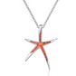 Cute Starfish Necklace Pendant Chain Star Fish Ocean Tropical Opal Jewelry Hawaiian Gift 925 Sterling Silver