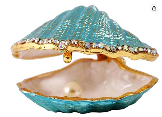 Seashell Trinket Box Ring Holder Ocean Tropical Surfer Pearl Mussel Clam Jewelry Hawaiian Gift