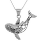 Celtic Whale Necklace Pendant Celtic Whale Beach Ocean Tropical Jewelry Hawaiian Gift 925 Sterling Silver Chain 20in.