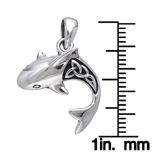 925 Sterling Silver Celtic Shark Pendant For Chain Necklace Celtic Shark Beach Ocean Tropical Jewelry Hawaiian Gift