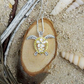 Plumeria Flower Lei Turtle Necklace Pendant Beach Ocean Tropical Turtle Jewelry Hawaiian Chain Gift 925 Sterling Silver 20in.