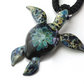 Glass Hawaiian Honu Green Sea Turtle Necklace Opal Pendant Beach Ocean Tropical Sea Turtle Coral Reef Jewelry Hawaiian Chord Chain Gift