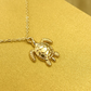 Small Dainty Turtle Necklace Pendant Beach Ocean Tropical Sea Turtle Jewelry Hawaiian Chain Gift Gold Stainless Steel20in.