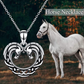 2 Horse Head Pendant Necklace Pony Love Heart Jewelry Celtic Knot Farmer Gift 925 Sterling Silver Chain 20in.