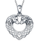 Husky Dog Heart Pendant Necklace Husky German Shepard Love Jewelry Wolf Celtic Knot Gift 925 Sterling Silver Chain 20in.
