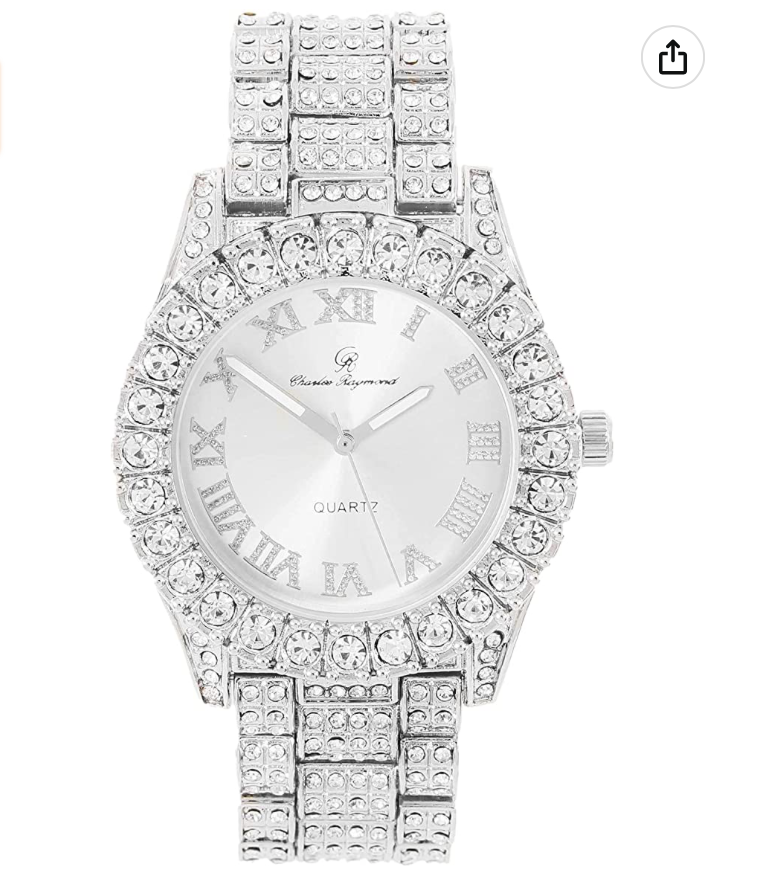 Designer White & Gold Diamond Watch for Women - OyeGifts