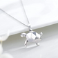 Origami Sea Turtle Necklace Pendant Tortoise Jewelry Gift 925 Sterling Silver Chain 20in.