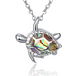 Sea Turtle Locket Necklace Abalone Photo Pendant Turtle Picture Jewelry Gift 925 Sterling Silver Chain 20in.