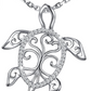 Turtle Tree of Life Necklace Diamond Pendant Turtle Jewelry Gift 925 Sterling Silver Chain 20in.
