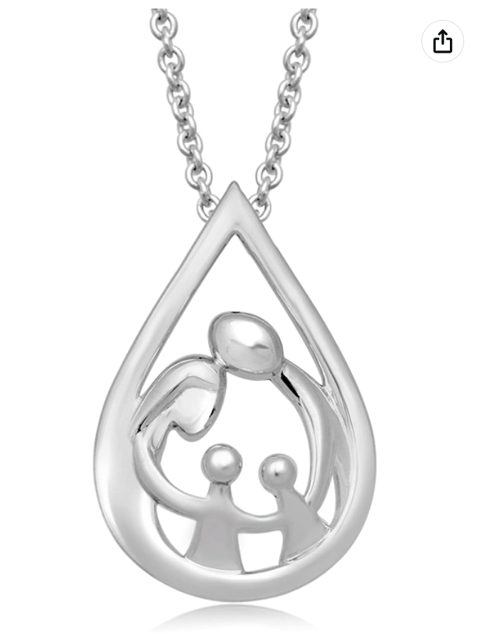 Parent and Child Family Necklace Pendant Family Love Jewelry Gift 925 Sterling Silver Chain 20in.