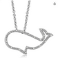 Cute Whale Diamond Necklace Pendant Whale Jewelry Birthday Gift 925 Sterling Silver Chain 20in.