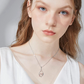 Rose Gold Cat Hanging Necklace Moon Pendant Black Cat Jewelry Birthday Gift 925 Sterling Silver Chain 20in.