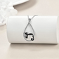 Rose Gold Cat Hanging Necklace Moon Pendant Black Cat Jewelry Birthday Gift 925 Sterling Silver Chain 20in.