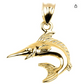 Small High Polish 10K Gold Marlin Swordfish Pendant Sailfish Charm Bracelet Sail Fish Sword Fish Jewelry Fisherman Birthday Gift