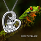 Frog Diamond Heart Pendant Necklace Love Frog Lucky Jewelry Birthday Gift 925 Sterling Silver Chain 20in.