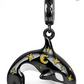 Cute Killer Whale Charm Bracelet Pendant Black Orca Jewelry Birthday Gift 925 Sterling Silver