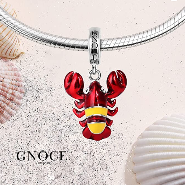 Cute Lobster Charm Bracelet Pendant Red Lobster Jewelry Birthday Gift 925 Sterling Silver