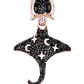 Cute Black Stingray Charm Bracelet Pendant Sting Ray Jewelry Birthday Gift 925 Sterling Silver