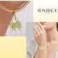 Cute Gold Green Crab Charm Bracelet Pendant Crab Jewelry Birthday Gift 925 Sterling Silver