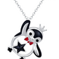925 Sterling Silver Penguin Pendant Necklace Chain Penguin King Star Jewelry Gift 20in.
