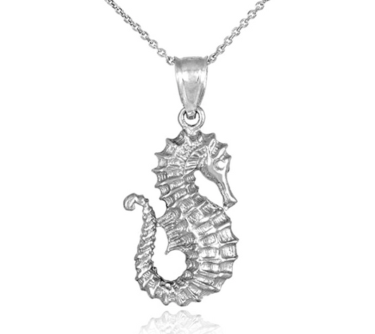Cute Sea Horse Necklace Pendant Seahorse Jewelry Birthday Gift 925 Sterling Silver