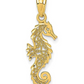14K Gold Filigree Sea Horse Charm Bracelet Pendant for Necklace Seahorse Jewelry Birthday Gift