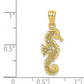 14K Gold Filigree Sea Horse Charm Bracelet Pendant for Necklace Seahorse Jewelry Birthday Gift