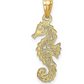 14K Gold Filigree Sea Horse Charm Bracelet Pendant for Necklace Seahorse Jewelry Birthday Gift