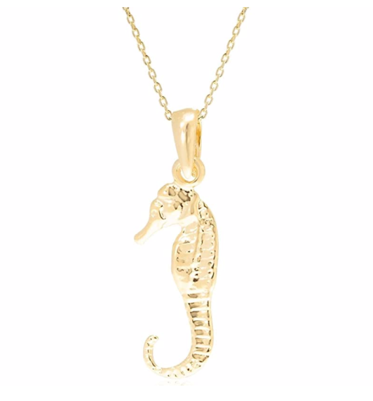 Gold 925 Sterling Silver Sea Horse Charm Bracelet Pendant Necklace Seahorse Jewelry Birthday Gift