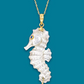 14K Gold Ocean Pearl Sea Horse Charm Bracelet Pendant Necklace Seahorse Chain Jewelry Birthday Gift