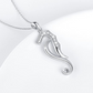 Fancy Sea Horse Charm Pendant Diamond Necklace Seahorse Jewelry Birthday Gift 925 Sterling Silver Chain 18in.